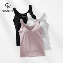 1 piece of harness vest blouses female inner lap with chest cushion Summer thin bra integrated outside wearing modell cotton home conserved