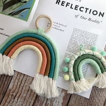 ins Childrens room Kindergarten room Classroom wall layout Girl wind Rainbow tassel weaving creative hanging decoration