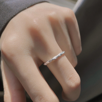 s925 sterling silver senior sense ring female simple design sense minority light luxury plain ring ring ring