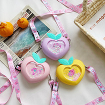 New summer macaron peach heart peach gas quicksand silicone pink girl heart cute small crossbody purse