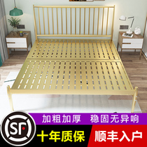  Nordic wrought iron bed double 1 5 meters 1 8m Light luxury modern simple ins net red princess iron bed rental house children