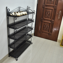 Wrought iron multi-layer simple shoe rack Household economical metal shelf European Stainless steel slipper cabinet special price