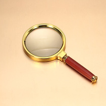 Factory direct 90mm wooden handle S handheld reading magnifying glass gift magnifying glass Yiwu magnifying glass