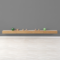  Wall-mounted TV cabinet Simple modern solid wood narrow small apartment Nordic ultra-thin wall-mounted floating wall-mounted shelf