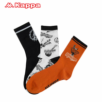 Kappa Kappa artist joint three-piece socks couples men and women fashion printed high waist socks