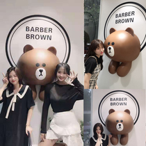Cute brown bear Wall Wall decoration shop background wall door hanging decoration cafe milk tea shop net red cartoon shop