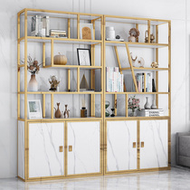 Light Extravagant Modern Stainless Steel Golden Bookshelves Shelving High-end Lockers Bogu Racks Nordic Metal Shelves