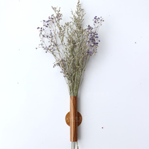 Simple and elegant wrought flower tube wood paste wall decoration dry flower hipster Wall home accessories vase