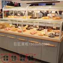 Bread display cabinet solid wood Zhongdao cabinet glass side cabinet solid wood iron cake shop commercial model cabinet display shelf