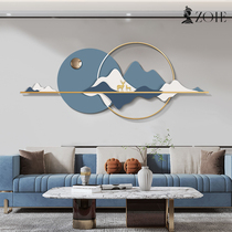New Chinese living room wall decoration pendant metal elk Zen bedroom bedside wall decoration sofa background wall hanging