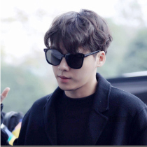 2019 New Net red sun glasses female Korean version of tide Li Yifeng star with square round face retro sunglasses men men