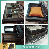 Wardrobe cupboard cloakroom hardware storage drawer multi-function rattan basket telescopic pants rack multi-treasure Plaid draw jewelry box