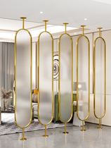 Modern light luxury Changhong glass partition Entrance entrance guest restaurant Simple metal decoration Stainless steel rotating screen
