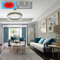 New Chinese solid wood sofa combination Modern simple light luxury hotel villa model room Zen furniture