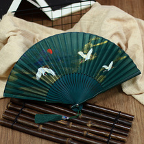 Song Huizong Ruiheu 6 inch ancient wind female style folding fan Chinese wind Han clothes fan Summer portable Xianghe Xiangyun