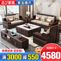 New Chinese solid wood sofa Living room Full solid wood combined winter and summer dual use modern minimalist small family original wooden sofa