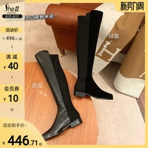  (sheii Su Yinyin)Zhendian God boots~SW5050 thick-heeled high-barrel knight boots Elastic over-the-knee boots womens boots