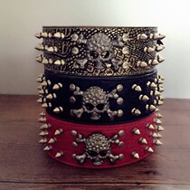 Dog Item Circle bulldog rivet Item Circle Neck Collar Side Pasture Bucket neck ring Anti-biting pooch Skull Skull head Circle
