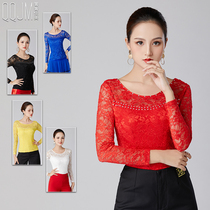 Qingqing lace modern dance new long sleeve professional national standard dance square dance dress womens coat classical autumn dress practice suit