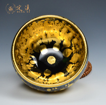 Primaeyheart handmade gold oil drop built lamp Master cup Teacup Iron tire Gold Tianmu gilt ceramic tea lamp