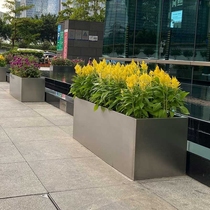 Stainless steel flower box combination Sales department Commercial street square flower trough Cafe hotel Outdoor gardening flower bed customization