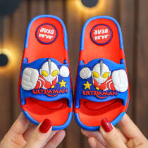 Ultraman childrens slippers Summer boys childrens soft bottom non-slip bathroom home with net red Superman women cool slippers