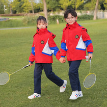 Kindergarten garden clothes spring and autumn school uniforms autumn class clothes first grade winter assault clothes red three-piece set
