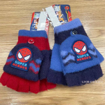 Hong Kong purchase Spider-Man childrens gloves winter warm thickened plus velvet boys and girls Baby knitting Primary School five fingers