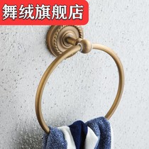 Punch-free all copper antique bathroom pendant European towel ring towel ring ring ring towel rack