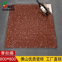 Foshan tile Jujube pilates floor tiles 800x800 vitrified floor tiles Living room simple background wall tiles