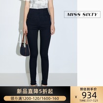 Miss Sixty2021 spring new jeans womens four-button ultra-high waist tight black