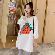 Pregnancy Woman Dress Spring Autumn Cash Suit Fashion style 100 Lap Pure Cotton T-shirt With Long 80% Sleeveless Summer Pregnant Woman Dress dress