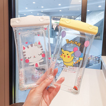 Mobile phone waterproof bag touch screen airbag seal swimming hot spring HD transparent cartoon lanyard universal drifting mobile phone case