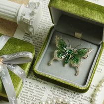 Butterfly breast needle insect animal light luxury copper plated translucent high luxury to give birthday present
