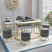 Chair combination shop company waiting for guests to make tea table light luxury home living room bubble Nordic marble outdoor table and chair