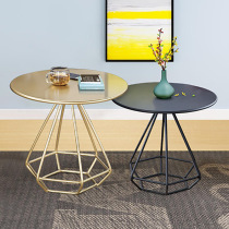 Nordic tea table milk tea shop wrought iron small round table B & B simple creative Diamond base sofa a few corners