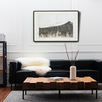Tea table Nordic small apartment Wrought iron solid wood creative living room splicing strip coffee table Milk tea shop coffee shop coffee table