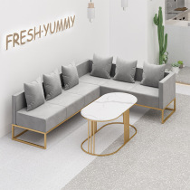 Nordic simple cloth sand outdoor table and chair set Hair light luxury Wrought iron leisure milk tea shop sofa ins household guest