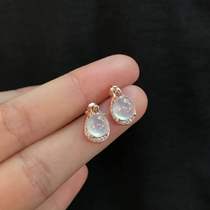 s925 silver gold-plated 18K inlay style jade earrings female natural jade temperament ice egg noodles Myanmar A goods