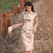 Cheongsam 2021 new womens summer elegant retro style high-end elegant temperament improved dress high-end sense