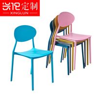Nordic plastic backrest chair stool plastic stackable simple plastic household dining chair modern student leisure guest