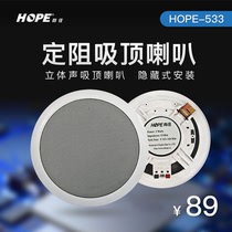 hope 533 ceiling speaker 6 5 inch fixed resistance ceiling speaker Hotel background music professional speaker