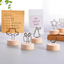 Retro wooden cute metal note clip photo clip message clip vertical desktop small clip clip clip clip