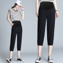 Pregnant womens childrens summer thin shorts Ice Silk size sports fashion leggings outside wearing summer loose