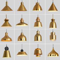 Nordic minimalist wrought iron metal copper color restaurant bar Chandelier Creative hot pot restaurant Coffee Shop Bar industrial wind light