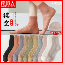  Antarctic Japanese socks womens spring and summer cute mesh Japanese thin summer breathable mid-tube cotton tide XC
