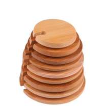 Round universal mug cover ceramic glass cover bamboo cover wooden dustproof Cup Cover accessories for sale