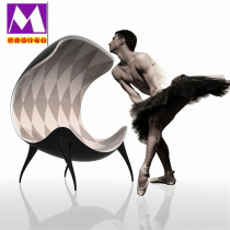 Nordic Ballet high back chair FRP art elegant bent back chair creative Alien designer living room personality chair