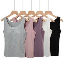 Pure cotton with chest pad camisole womens underwear bra one-piece bottoming large size inner yoga sports home summer