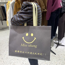 Non-woven bag custom clothing store handbag custom printed logo womens shopping bag film environmental protection advertising printing